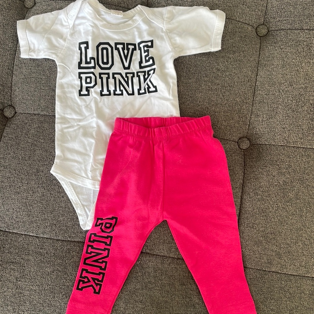 PINK onsie set never used